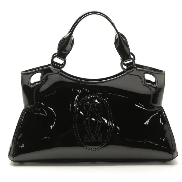 ‼️SOLD‼️Cartier Marcello de Cartier Small Handbag in Black Patent Leather - Picture 4 of 10
